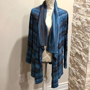 NWT guillaume grid jacquard turquoise cardigan